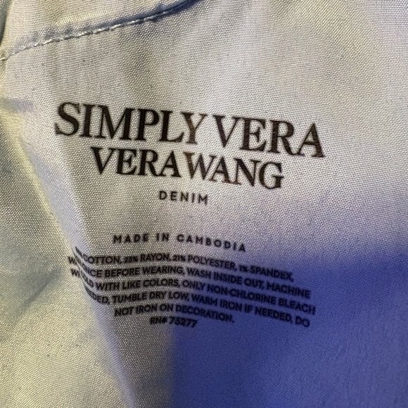 Simply Vera Vera Wang Denim Women’s Skinny Mid-rise Stretch Jeans Size10 - Picture 7 of 7